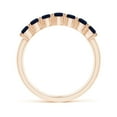 thumbnail image 2 of ANGARA Natural Half Eternity Seven Stone Sapphire Wedding Ring in 14K Rose Gold for Women (Size-3mm) | September Birthstone, Birthday, Anniversary, Jewelry Gift for Women | Natural Blue Sapphire Ring, 2 of 9