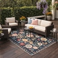 thumbnail image 3 of GENIMO 2'x7' Runner Rug, Machine Washable Non Slip Low Pile Hallway Runner Rug for Kitchen Laundry Room, Garden Floral, Dusty Navy, 3 of 7