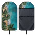 thumbnail image 6 of POLERO Front Seat Cover Machine Washable Microfiber, Compatible with Van Truck Seat, for Cars Trucks SUVs, Tropical Beach Coast Print, 6 of 7