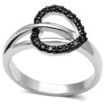 thumbnail image 1 of Women Rhodium & Ruthenium Brass Ring with AAA Grade CZ in Black Diamond - Size 8, 1 of 1