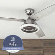 Prominence Home 52 Orbis Gun Metal Remote Control Ceiling Fan, 3 Blades, LED Ring