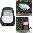 thumbnail image 4 of Game Controller Black Pattern 17" School Backpacks for Teens,Waterproof Oxford Fabric,S-Shape Padded Straps for School,Travel,Hiking,Camping, 4 of 6