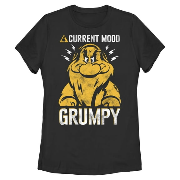 Womens Snow White and the Seven Dwarfs Grumpy Current Mood Distressed T Shirt