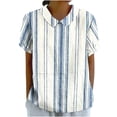 thumbnail image 1 of Birdeem Blouses pour Femmes T-Shirt Décontracté Imprimé Mode Manches Courtes Col Poupée Mignon Coton et Lin Blouse, 1 of 12