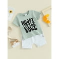 thumbnail image 3 of Bagilaanoe 2pcs Toddler Baby Boy Shorts Set Short Sleeve Letter Print T Shirt Tops + Shorts 3M 6M 12M 18M 24M 3T Kids Casual Summer Clothes, 3 of 9