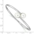 thumbnail image 3 of Sterling Silver Rh-Plat 10-11mm Wht Imitat Shell Pearl Bangle Bracelet (7 X 10) Made In China qmjb133ww, 3 of 5