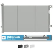 Baby Proof Me Retractable Baby Gate, 71” Extra Wide Mesh Safety Gate for Stairs and Doorways, Gray