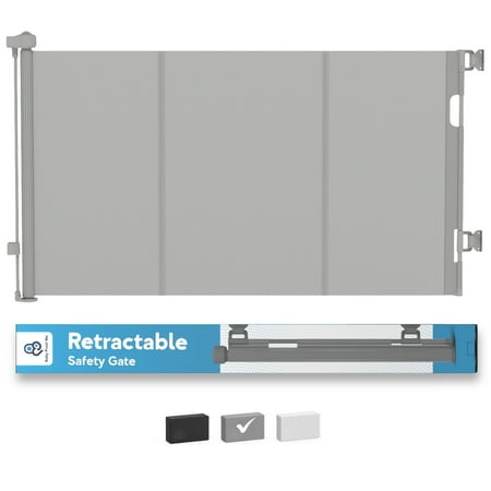 Baby Proof Me Retractable Baby Gate, 71” Extra Wide Mesh Safety Gate for Stairs and Doorways, Gray