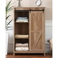 thumbnail image 3 of LuxenHome Farmhouse Rustic 1-Sliding Door Manufactured Wood Tall Cabinet, 3 of 9