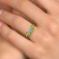 thumbnail image 4 of Gem Stone King 10K Yellow Gold Blue Zircon and Green Peridot Engagement Ring for Women | 1.95 Cttw | Round 5MM | Gemstone Birthstone | Size 5, 4 of 6