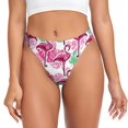 thumbnail image 1 of Fotbe Flamingo Tanga Sin Costuras para Mujer con Estampado – Panties Invisibles, Transpirables y Cómodos para Uso Diario-X-Large, 1 of 6