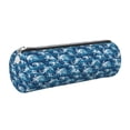 thumbnail image 1 of Disketp Sea Water Wave Estuche Organizador de Lápices de Cuero, Estuche de Oficina con Cremallera para Bolígrafo y Lápiz, 1 of 6