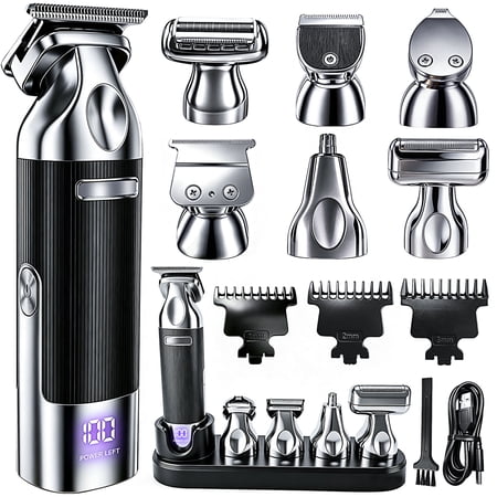 Premium Trimmer for Men 6 in 1 Cordless Electric Hair Clippers Mustache Body Face Trimmer All in One Grooming Kit
