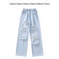 thumbnail image 4 of Guardurnaity Pantalones vaqueros rasgados para niñas, pantalones de mezclilla elegantes para niños, bolsillos, pantalones de mezclilla para Prendas para la parte inferior del cuerpo TYPE5, 4 of 6