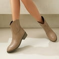 thumbnail image 5 of Ankle Boots Women Thick-Soled Chunky Low Heel Pointy Toe Booties Fashion Casual Warm Comfortable Fall Winter Shoes for Women Khaki 7.5, 5 of 9