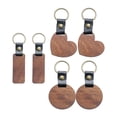 thumbnail image 4 of Almencla 6Pcs Wood Key Chain Wood Keychain DIY Craft Handmade Men Women Hanging Pendant Key Tags Key Rings for Painting Jewelry Making, 4 of 8