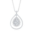 thumbnail image 3 of Rosec Jewels Certified Moissanite Teardrop Pendant Necklace - with Chain - D-VS1 Quality - Ready to Gift with Jewelry Box, 14K White Gold, 3 of 8