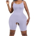 thumbnail image 2 of POUNOO Womens Ribbed Bodysuits Slim Fit Spaghetti Strap Crotchless Design Bodycon Fit Activewear Style Shapewear Gift, 2 of 5