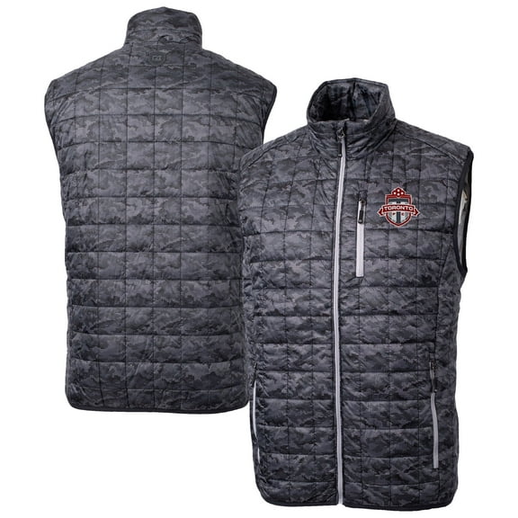 Men's-Cutter & Buck  Black Toronto FC Rainier PrimaLoft Eco Insulated Full-Zip Printed Puffer Vest