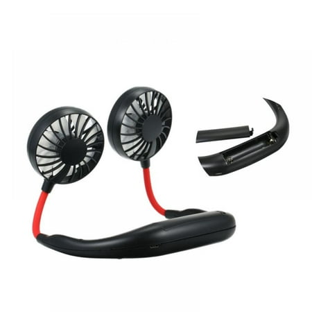 

Promotion Newway Neck Hanging Fan - Hand Free Portable Neck Sports Fans USB Rechargeable Personal Wearable Fan Premium Headphone Design Mini Neckband Fan for Office Outdoor Travel Black