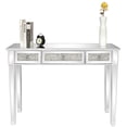 thumbnail image 2 of UBesGoo  Computer Desk, Mirrored Surface Laptop Table, Study Table with 3 Broken Glass Drawer, Silver, 2 of 9