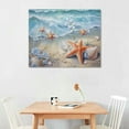 thumbnail image 2 of CANFLASHION Beach Seashell Bathroom Wall Art Coastal Floral Pictures Wall Decor Flower Starfish Canvas Painting Modern Home Decorations Artwork for Bedroom Living Room Office Framed, 2 of 4