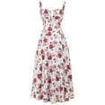 thumbnail image 2 of IDOPIP Women Floral Midi Corset Dress Boho Flowy Slit Lace Up Dresses Going Out A Line Casual Sundress, 2 of 7