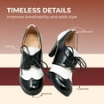 thumbnail image 3 of Chase & Chloe Women's Vintage-Inspired Lace-Up Oxford Pumps with Wingtip Design and Mid-Heel, 3 of 5
