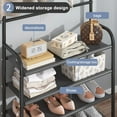 thumbnail image 2 of HONEIER Coat Rack, Coat Rack Stand with 8 Removable Hooks and 5 Storage Shelves, Modern Industrial Style Coat Tree for Entryway Hallway 31*10*67 Inch Hall Tree Shoe Rack, 2 of 9