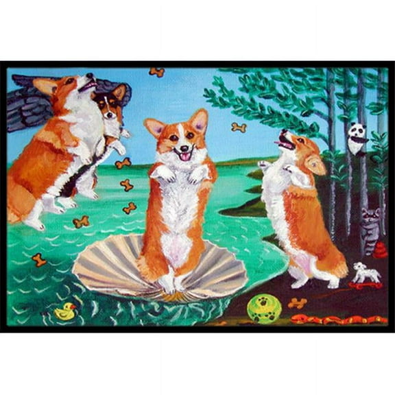 Corgi Birth Of Venus Indoor & Outdoor Mat, 24 x 36 in.