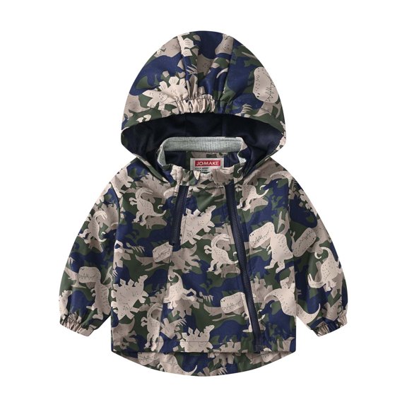 Lilgiuy Little Kids Winter Jacket Fashion Solid Color Double Zipper Printed Long Sleeve Windproof Hooded Coats Outerwear for Boys Girls(1-9Y) Army Green