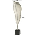 thumbnail image 4 of 8" x 30" Silver Aluminum Textured Leaf Abstract Sculpture with Black Marble Base, by DecMode, 4 of 13