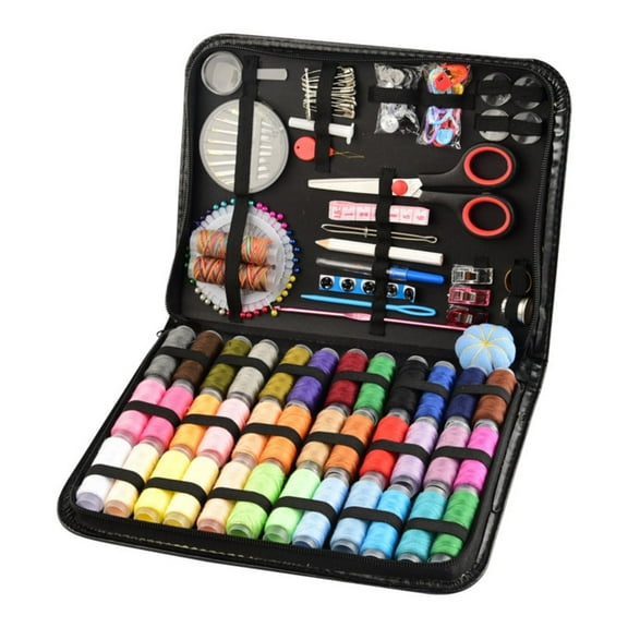 Sewing Kit Basic, Dingrich 183 Pcs Sewing Kit with Storage Bag, Portable DIY Sewing Supplies Crafts Sewing Repair Tools for Traveller, Adults, Beginner, Emergency Repairs, Home (Black)