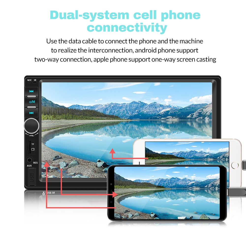DFITO 7inch Double Din Car Stereo, Bluetooth Car Radio, MP5 Player, HD Touch Screen, FM Receiver
