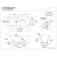 thumbnail image 2 of Kingston Brass VTPDS602827 Aqua Eden 60" Acrylic Double Slipper Pedestal Tub, Glossy White, 2 of 2