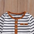 thumbnail image 5 of Coerni New Born Baby Boy Girl Clothes Set Cotton Long Sleeve Romper Long Pants Striped Color Fall Winter Outfits, 5 of 7