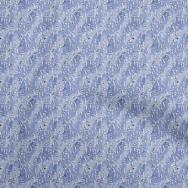 oneOone Polyester Spandex Dusty Blue Fabric Text Dress Material Fabric Print Fabric By The Yard 56 Inch Wide