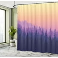thumbnail image 4 of Ambesonne Mountain Shower Curtain, Fantasy Pines Forest Foggy, 69"Wx75"L, Violet Dark Purple Peach, 4 of 4