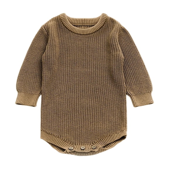 Wdgfv Baby Boy Girl Fall Winter Clothes Knit Sweater Romper | Solid Color Long Sleeve Onesie Oversized Romper One Piece Bodysuit 0-3 Months
