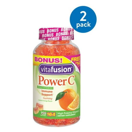 - (2 Pack) Vitafusion Power C Adult Vitamin C Gummies, Orange, 240 mg, 164 Ct BONUS