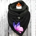 thumbnail image 2 of Women Butterfly Print Cotton Winter Warm Button Up Scarf, 2 of 3