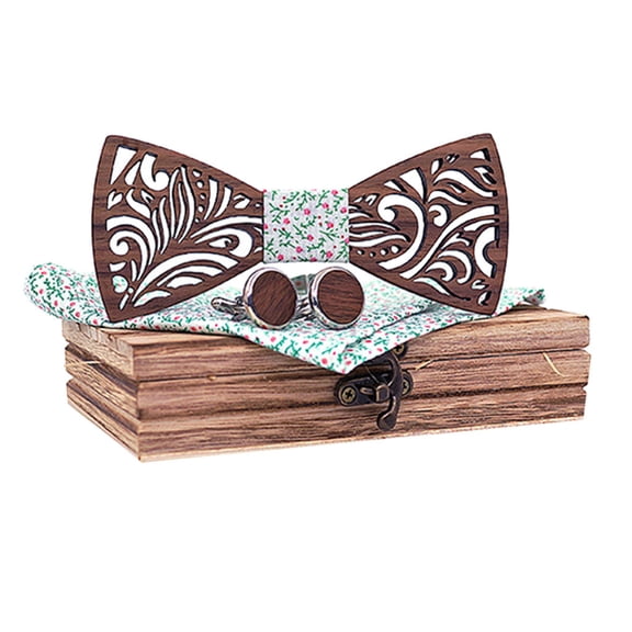 WZXFASHION Handcrafted Wooden Bow Tie Unique Wood Bowtie for Men Custom Fashion Wedding Accessory One Size 90g