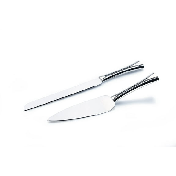 Wedding Cake Knife and Server Set Silver Plated Ambiray