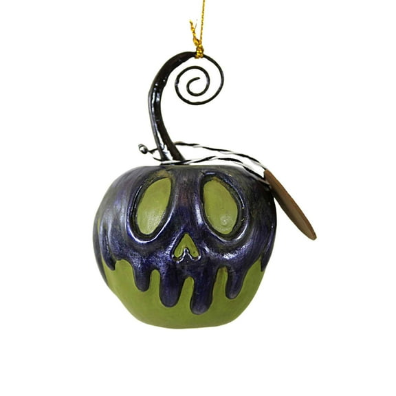 Bethany Lowe 3.50In Green Apple With Purple Poison, Paper, Halloween  Skull La2055