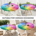 thumbnail image 7 of Rainbow Tie Dye Swirl Pattern Round Fitted Tablecloth with Elastic Edge,Dining Table Cover Waterproof,Outdoor Round Tablecloth for Camping,Dining,Indoor and Outdoor, 7 of 7