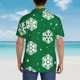 thumbnail image 6 of Balery Snowflake Print Men's Hawaiian Shirts Short Sleeve Beach Shirt Relaxed Fit Vacation Button Down Shirts-Small, 6 of 9