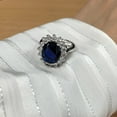 thumbnail image 2 of 14K White Gold Plated 2Ct Oval Cut Lab Created Blue Sapphire Wedding Ring, 2 of 3