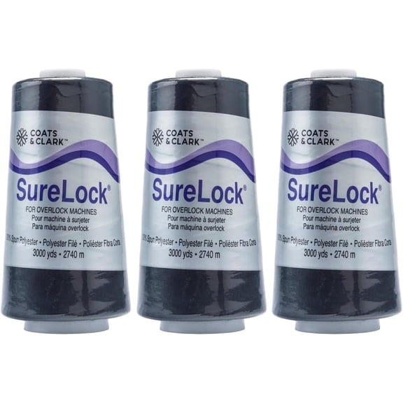 Coats & Clark - SureLock Serger Thread - 3 Pack (Black)