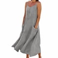 thumbnail image 2 of Timegard Robes d'Été pour Femmes Plage Vacances Bretelles Spaghetti Ajustables Robe Maxi à Col en V Dos Nu Robes Bohèmes, 2 of 7
