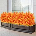 thumbnail image 4 of Outdoor Artificial Flowers, 20-Inch Realistic Faux Silk Plants for Porch Garden Decor, Orange Decorative Plant Bundle, 4 of 6